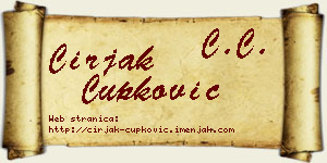 Ćirjak Čupković vizit kartica